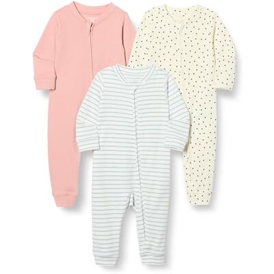 Amazon Unisex Baby Baumwolle Reißverschluss Vorne Fußlos Schlafstrampler 3er Pack Dusty Rose/Punkte/Streifen Neugeborene Amazon Unisex Baby Baumwolle Reißverschluss Vorne Fußlos Schlafstrampler 3er Pack Dusty Rose/Punkte/Streifen Neugeborene