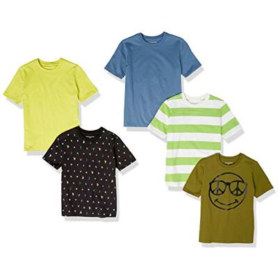 Amazon Jungen Kurzärmelige T-Shirts, 5er Pack, Blau/Grün Streifen/Neon/Olivgrün/Schwarz Kaktus, 4 Jahre Amazon Jungen Kurzärmelige T-Shirts, 5er Pack, Blau/Grün Streifen/Neon/Olivgrün/Schwarz Kaktus, 4 Jahre