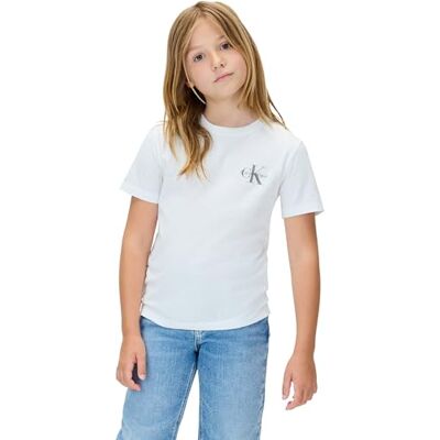 Calvin Kinder Unisex T-Shirt Kurzarm Chest Monologo mit Rundhalsausschnitt, Weiß (Bright White), 16 Jahre Calvin Kinder Unisex T-Shirt Kurzarm Chest Monologo mit Rundhalsausschnitt, Weiß (Bright White), 16 Jahre