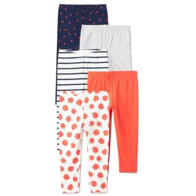 Amazon Mädchen Leggings, Red Orange/Heather Grey/Apples, 4 Jahre Amazon Mädchen Leggings, Red Orange/Heather Grey/Apples, 4 Jahre