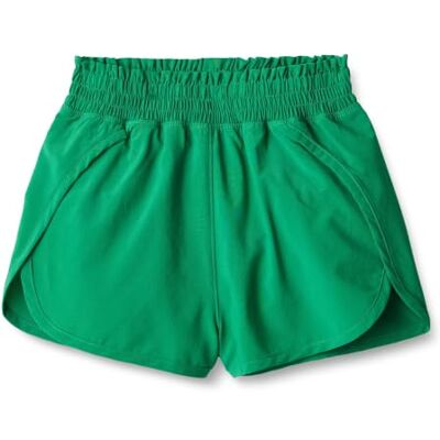 Amazon Mädchen Sportliche Stretch-Shorts mit hohem Bund und elastischem Taillenbund, Smaragdgrün, 12-14 Jahre Amazon Mädchen Sportliche Stretch-Shorts mit hohem Bund und elastischem Taillenbund, Smaragdgrün, 12-14 Jahre