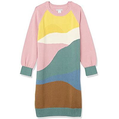 Amazon Mädchen Raglan-Pullover-Kleid, Hellrosa Salbeigrün, 11-12 Jahre Amazon Mädchen Raglan-Pullover-Kleid, Hellrosa Salbeigrün, 11-12 Jahre