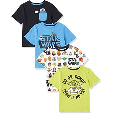 Amazon Disney Marvel Star Wars Jungen Kurzärmelige T-Shirts, 4er Pack, Star Wars/Donut, 11-12 Jahre Amazon Disney Marvel Star Wars Jungen Kurzärmelige T-Shirts, 4er Pack, Star Wars/Donut, 11-12 Jahre