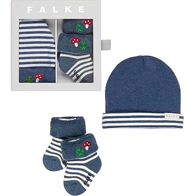 FALKE Unisex Baby Socken Lucky Giftset B So Baumwolle gemustert 1 Paar, Blau Light Denim 6660, 62-68 FALKE Unisex Baby Socken Lucky Giftset B So Baumwolle gemustert 1 Paar, Blau Light Denim 6660, 62-68