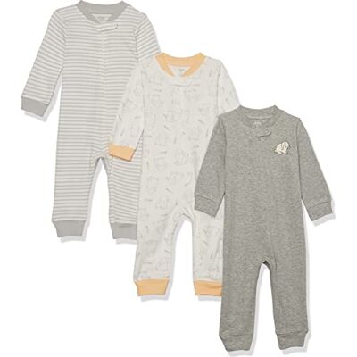 Amazon Unisex Baby Baumwolle Footless Zip Front Sleep and Play 3er Pack Grey Heather/Off-White Bunny Stripe Newborn Amazon Unisex Baby Baumwolle Footless Zip Front Sleep and Play 3er Pack Grey Heather/Off-White Bunny Stripe Newborn