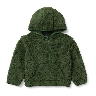 Amazon Jungen Sherpa-Kapuzenpullover mit Halbem Reißverschluss, Dunkles Olivgrün, 8 Jahre Amazon Jungen Sherpa-Kapuzenpullover mit Halbem Reißverschluss, Dunkles Olivgrün, 8 Jahre