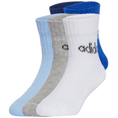 Adidas Unisex Kinder Linear Kids Ankle Socks 5Pp, Dark Blue/Royal Blue/Glow Blue/Medium Grey Heather, 4-5 Years Adidas Unisex Kinder Linear Kids Ankle Socks 5Pp, Dark Blue/Royal Blue/Glow Blue/Medium Grey Heather, 4-5 Years