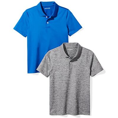 Amazon Jungen Active Performance Poloshirts, 2er-Pack, Kobaltblau/Grau, Space Dye, XX-Large Amazon Jungen Active Performance Poloshirts, 2er-Pack, Kobaltblau/Grau, Space Dye, XX-Large