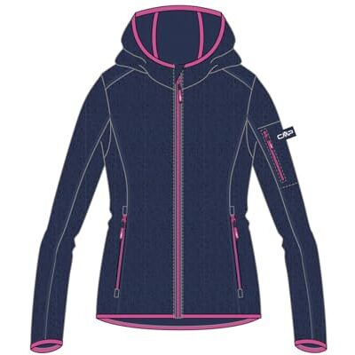 CMP Unisex Kinder Strickjacke mit Fester Kapuze, Blau/Fuchsia, 98 CMP Unisex Kinder Strickjacke mit Fester Kapuze, Blau/Fuchsia, 98