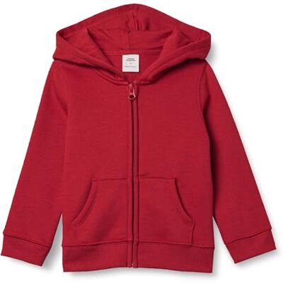 Amazon Mädchen Fleece-Kapuzenpullover mit Reißverschluss, Rot, 11-12 Jahre Amazon Mädchen Fleece-Kapuzenpullover mit Reißverschluss, Rot, 11-12 Jahre