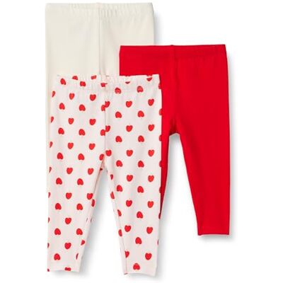 Amazon x Sofia Grainge Unisex Kinder Leggings, 3er Pack, Apfelherzen/Elfenbein/Rot, 4 Jahre Amazon x Sofia Grainge Unisex Kinder Leggings, 3er Pack, Apfelherzen/Elfenbein/Rot, 4 Jahre