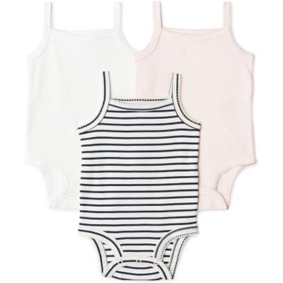 Amazon Baby Mädchen Ärmellose Bodys, 3er-Pack, Blassrosa / Weiß / French Stripe, 0-3 Monate Amazon Baby Mädchen Ärmellose Bodys, 3er-Pack, Blassrosa / Weiß / French Stripe, 0-3 Monate