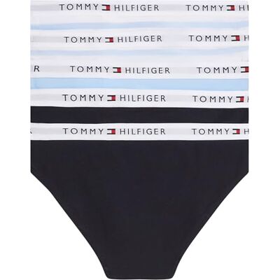 Tommy Hilfiger Mädchen 5er Pack Slips Bikini Print mit Logobund, Mehrfarbig (des Sky/Breton/Sweet Blue), 12-14 Jahre Tommy Hilfiger Mädchen 5er Pack Slips Bikini Print mit Logobund, Mehrfarbig (des Sky/Breton/Sweet Blue), 12-14 Jahre