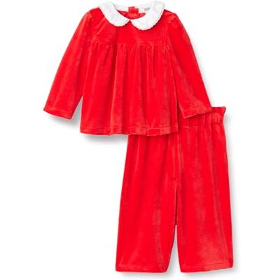 Amazon x Sofia Grainge Baby Mädchen Relaxed-Fit Cord-Velours-Set, Rot, 4 Jahre Amazon x Sofia Grainge Baby Mädchen Relaxed-Fit Cord-Velours-Set, Rot, 4 Jahre