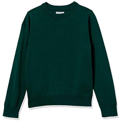 Amazon Jungen Einheitlicher Pullover aus Baumwolle mit Rundhalsausschnitt, Grün, 6-7 Jahre Amazon Jungen Einheitlicher Pullover aus Baumwolle mit Rundhalsausschnitt, Grün, 6-7 Jahre