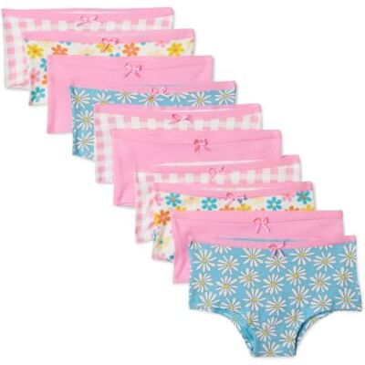 Amazon Mädchen Boyshort-Unterhosen aus Baumwoll-Jersey, 10er Pack, Gingham/Blume/Pink, 10-11 Jahre Amazon Mädchen Boyshort-Unterhosen aus Baumwoll-Jersey, 10er Pack, Gingham/Blume/Pink, 10-11 Jahre