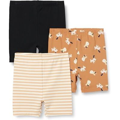 Amazon Baby Mädchen Bikeshorts Aus Baumwoll-Stretchjersey, 3er Pack, Löwe und Pony/Schwarz/Streifen, 3-6 Monate Amazon Baby Mädchen Bikeshorts Aus Baumwoll-Stretchjersey, 3er Pack, Löwe und Pony/Schwarz/Streifen, 3-6 Monate
