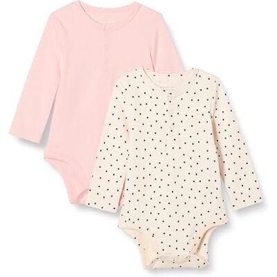 Amazon Unisex Babies' Henley Bodys mit langen Ärmeln, 2er-Pack, Blassrosa/Punkte, 18 Monate Amazon Unisex Babies' Henley Bodys mit langen Ärmeln, 2er-Pack, Blassrosa/Punkte, 18 Monate