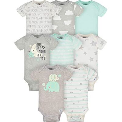 Gerber 8-Pack Baby Neutral Elephants Onesies® Bodysuits Gerber 8-Pack Baby Neutral Elephants Onesies® Bodysuits