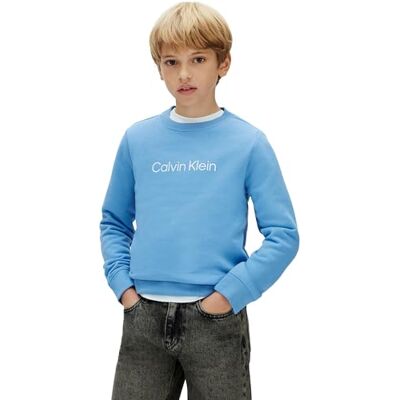 Calvin Kinder Unisex Sweatshirt Logo Regular mit Rundhalsausschnitt, Blau (Provence 16-4032 TCX), 14 Jahre Calvin Kinder Unisex Sweatshirt Logo Regular mit Rundhalsausschnitt, Blau (Provence 16-4032 TCX), 14 Jahre