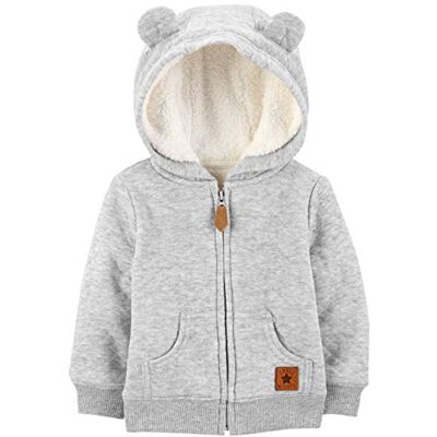 Simple Joys by Carter's Unisex Baby Pulloverjacke mit Kapuze und Sherpa-Futter, Grau, 6-9 Monate Simple Joys by Carter's Unisex Baby Pulloverjacke mit Kapuze und Sherpa-Futter, Grau, 6-9 Monate