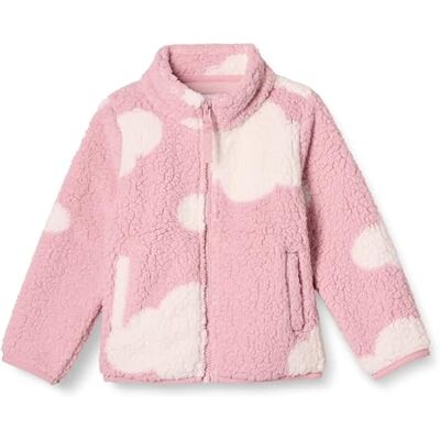Amazon Mädchen Sherpa-Fleecejacke mit durchgehendem Reißverschluss, Rosa Wolken, 9 Jahre Amazon Mädchen Sherpa-Fleecejacke mit durchgehendem Reißverschluss, Rosa Wolken, 9 Jahre