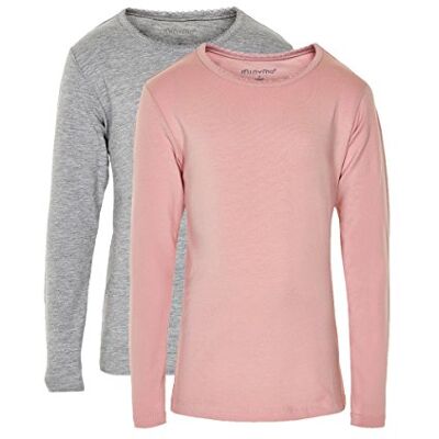 MINYMO Baby Mädchen 2er Pack Blusen mit Langen Ärmeln für Mädchen Bluse,per Pack Mehrfarbig (Rosa/Grau 568),86 (Herstellergröße:86) MINYMO Baby Mädchen 2er Pack Blusen mit Langen Ärmeln für Mädchen Bluse,per Pack Mehrfarbig (Rosa/Grau 568),86 (Herstellergröße:86)