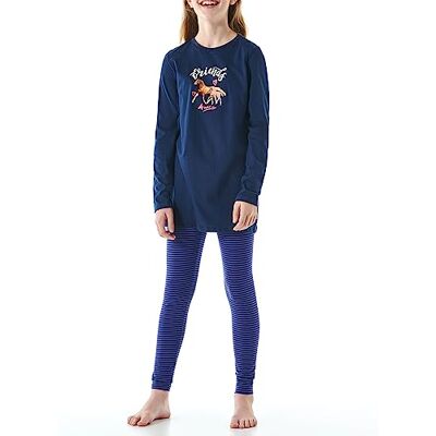 Schiesser Mädchen Schlafanzug Nachthemd mit Leggings Lang-100% Organic Bio Baumwolle-Größe 92 Bis 140 Pyjamaset, Dunkelblau_179960, 116 Schiesser Mädchen Schlafanzug Nachthemd mit Leggings Lang-100% Organic Bio Baumwolle-Größe 92 Bis 140 Pyjamaset, Dunkelblau_179960, 116