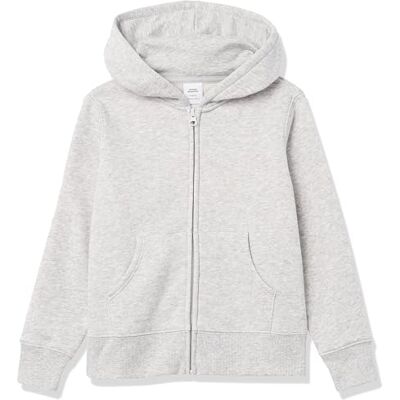 Amazon Mädchen Fleece-Kapuzenpullover mit Reißverschluss, Hellgrau Meliert, 11-12 Jahre Amazon Mädchen Fleece-Kapuzenpullover mit Reißverschluss, Hellgrau Meliert, 11-12 Jahre