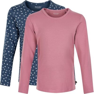 MINYMO Mädchen Basic 35 -T-shirt (2-pack) Bluse, Mehrfarbig (Rosa/Grau 568), 98 EU MINYMO Mädchen Basic 35 -T-shirt (2-pack) Bluse, Mehrfarbig (Rosa/Grau 568), 98 EU