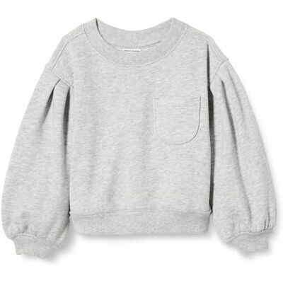 Amazon Mädchen Sweatshirt mit gerafften Ärmeln und Tasche, Hellgrau Meliert, 6-7 Jahre Amazon Mädchen Sweatshirt mit gerafften Ärmeln und Tasche, Hellgrau Meliert, 6-7 Jahre