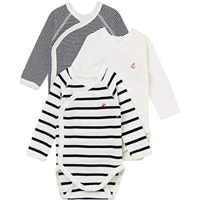 Petit Bateau Unisex BabyLangarm-Body für Neugeborene (3er Pack) , Variante 1, 0-3 Monate Petit Bateau Unisex BabyLangarm-Body für Neugeborene (3er Pack) , Variante 1, 0-3 Monate