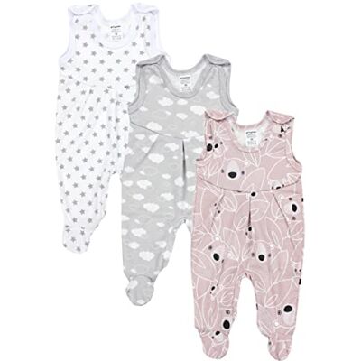 TupTam Strampler 3er Set Dreierpack Baby Strampler mit Füßen aus reiner Baumwolle, weich TupTam Strampler 3er Set Dreierpack Baby Strampler mit Füßen aus reiner Baumwolle, weich