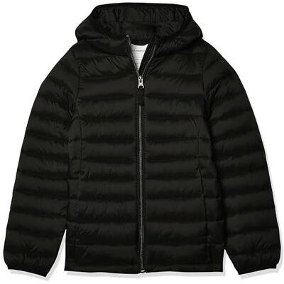 Amazon Mädchen Leichte wasserabweisende verstaubare Winterjacke mit Kapuzen, Schwarz, 8 Jahre Amazon Mädchen Leichte wasserabweisende verstaubare Winterjacke mit Kapuzen, Schwarz, 8 Jahre