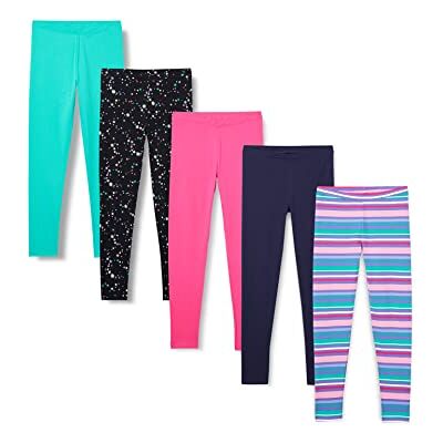 Amazon Mädchen Leggings, 5er-Pack, Aquagrün/Marineblau/Rosa/Schwarz Sterne/Streifen, 9-10 Jahre Amazon Mädchen Leggings, 5er-Pack, Aquagrün/Marineblau/Rosa/Schwarz Sterne/Streifen, 9-10 Jahre