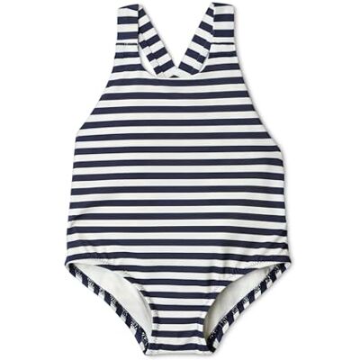 Amazon x Sofia Grainge Baby Mädchen Einteiliger Badeanzug mit Gekreuzten Trägern, Elfenbeinfarben, Marineblau, Gleichmäßige Streifen, 3-6 Monate Amazon x Sofia Grainge Baby Mädchen Einteiliger Badeanzug mit Gekreuzten Trägern, Elfenbeinfarben, Marineblau, Gleichmäßige Streifen, 3-6 Monate