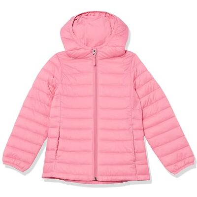 Amazon Mädchen Leichte Wasserabweisende verstaubare Winterjacke mit Kapuzen, Kräftiges Rosa, 4 Jahre Amazon Mädchen Leichte Wasserabweisende verstaubare Winterjacke mit Kapuzen, Kräftiges Rosa, 4 Jahre