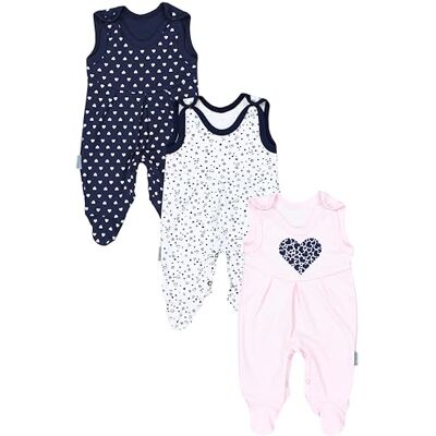 TupTam Strampler 3er Set Dreierpack Baby Strampler mit Füßen aus reiner Baumwolle, weich TupTam Strampler 3er Set Dreierpack Baby Strampler mit Füßen aus reiner Baumwolle, weich