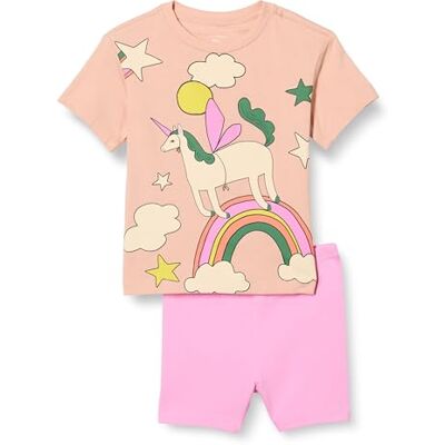 Amazon Mädchen Relaxed-Fit Sommer-Set aus T-Shirt und Kurzer Fahrradhose, Einhorn/Rosa, 2 Jahre Amazon Mädchen Relaxed-Fit Sommer-Set aus T-Shirt und Kurzer Fahrradhose, Einhorn/Rosa, 2 Jahre
