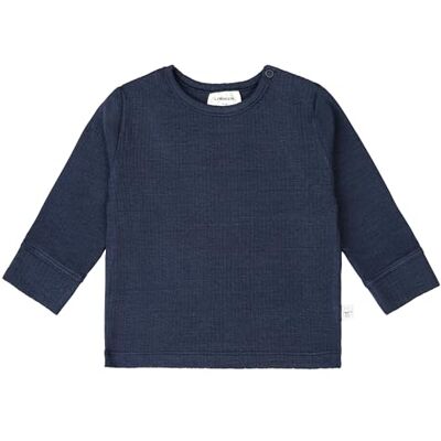 LÄSSIG Baby Langarmshirt aus Rippstrickware mit Tencel™Lyocell/Long Sleeve Shirt Navy, Größe 86/92 LÄSSIG Baby Langarmshirt aus Rippstrickware mit Tencel™Lyocell/Long Sleeve Shirt Navy, Größe 86/92