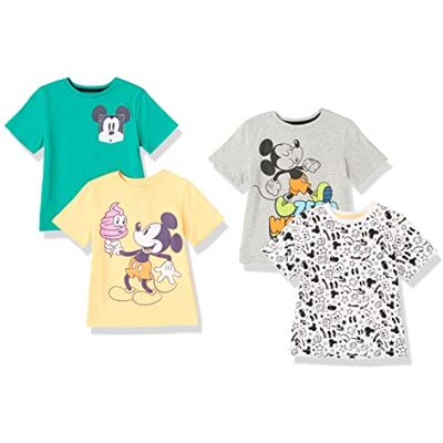 Amazon Disney Marvel Star Wars Jungen Kurzärmelige T-Shirts, 4er Pack, Grün/Orange/Gelb/Mickey Aufdruck, 5 Jahre Amazon Disney Marvel Star Wars Jungen Kurzärmelige T-Shirts, 4er Pack, Grün/Orange/Gelb/Mickey Aufdruck, 5 Jahre