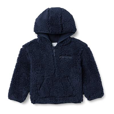 Amazon Jungen Relaxed-Fit Einfarbiger Teddy Sherpa-Kapuzenpullover mit halbem Reißverschluss, Marineblau, 5 Jahre Amazon Jungen Relaxed-Fit Einfarbiger Teddy Sherpa-Kapuzenpullover mit halbem Reißverschluss, Marineblau, 5 Jahre
