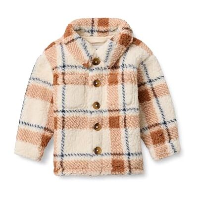 Amazon x Sofia Grainge Baby Jungen Sherpa-Overshirt-Jacke, Elfenbein Karamell Hell Einfaches Plaid, 24 Monate Amazon x Sofia Grainge Baby Jungen Sherpa-Overshirt-Jacke, Elfenbein Karamell Hell Einfaches Plaid, 24 Monate