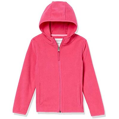 Amazon Mädchen Leichte Polar-Fleecejacke mit Durchgehendem Reißverschluss und Kapuze, Dunkelrosa, 4 Jahre Amazon Mädchen Leichte Polar-Fleecejacke mit Durchgehendem Reißverschluss und Kapuze, Dunkelrosa, 4 Jahre