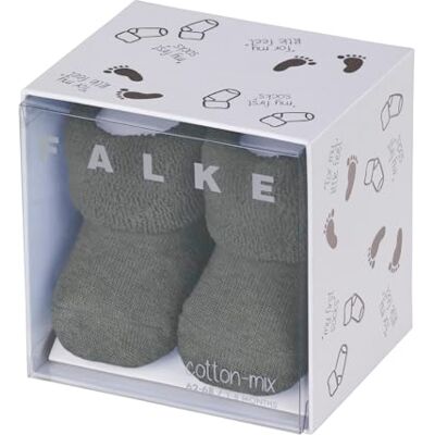 FALKE Unisex Baby Socken Erstling B So Baumwolle einfarbig 1 Paar, Grau Light Grey Melange 3390, 62-68 FALKE Unisex Baby Socken Erstling B So Baumwolle einfarbig 1 Paar, Grau Light Grey Melange 3390, 62-68