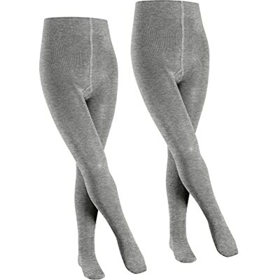 FALKE Unisex Kinder Strumpfhose Family 2-Pack K TI Baumwolle dick einfarbig 2 Stück, Grau (Light Grey 3400), 152-164 FALKE Unisex Kinder Strumpfhose Family 2-Pack K TI Baumwolle dick einfarbig 2 Stück, Grau (Light Grey 3400), 152-164
