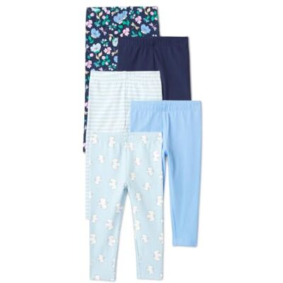 Amazon Mädchen Leggings, Blau/Floral/French Stripe, 3 Jahre Amazon Mädchen Leggings, Blau/Floral/French Stripe, 3 Jahre