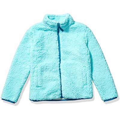 Amazon Mädchen Sherpa-Fleecejacke mit durchgehendem Reißverschluss, Aquablau, 9 Jahre Amazon Mädchen Sherpa-Fleecejacke mit durchgehendem Reißverschluss, Aquablau, 9 Jahre