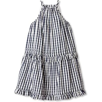 Amazon x Sofia Grainge Mädchen Mommy & Me Kleider aus Baumwollsatin, Marineblaues Gingham, 12-14 Jahre Amazon x Sofia Grainge Mädchen Mommy & Me Kleider aus Baumwollsatin, Marineblaues Gingham, 12-14 Jahre