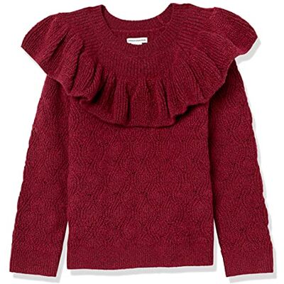 Amazon Mädchen Soft-Touch-Rüschen-Pullover, Himbeerrot Shearling, 11-12 Jahre Amazon Mädchen Soft-Touch-Rüschen-Pullover, Himbeerrot Shearling, 11-12 Jahre